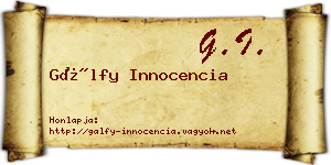 Gálfy Innocencia névjegykártya